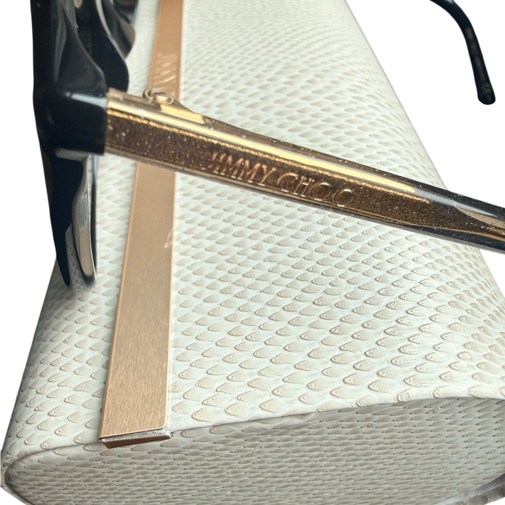 NWT Jimmy Choo Black Cat-Eye Sunglasses 🕶️ BA-G-S 807IR 145 - Picture 8 of 14